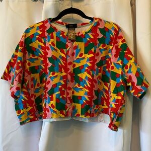 Nooworks Croptop Blouse with Bright Geometric Print 5x